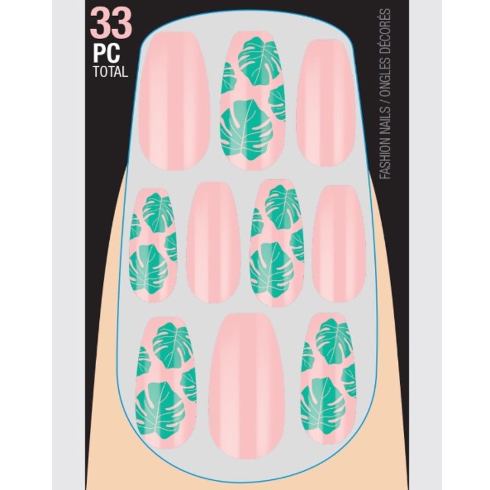 L.A. Colors Monstera Leaf Nails 💅🏻🌿